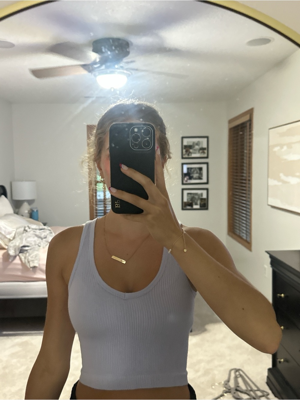 Urban Outfitters Light Lavender Ribbed Crop Tank Top